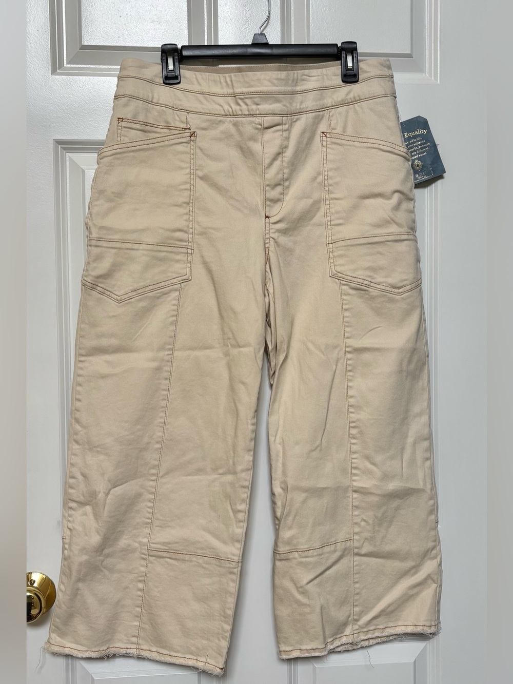 Democracy Beige Cargo Utility Pants
